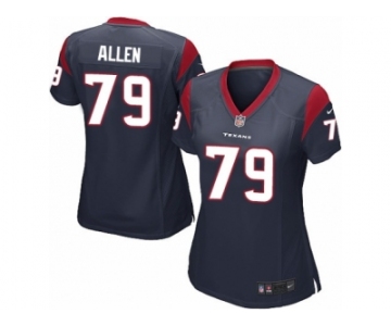 Women's Nike Houston Texans #79 Jeff Allen Game Navy Blue Team Color NFL Jersey