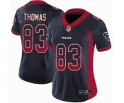 Women's Nike Houston Texans #83 Jordan Thomas Limited Navy Blue Rush Drift Fashion NFL Jersey