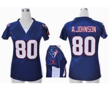 nike women nfl jerseys houston texans #80 a.johnson blue[draft him ii top]