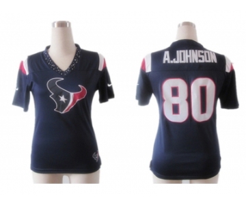 nike women nfl jerseys houston texans #80 a.johnson field flirt fashion blue[nike 2012]