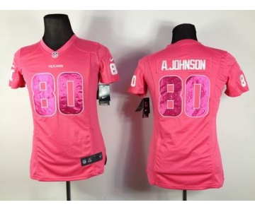 nike women nfl jerseys houston texans #80 a.johnson pink[nike]