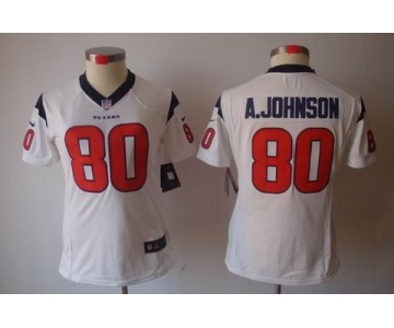 nike women nfl jerseys houston texans #80 a.johnson white[nike limited]