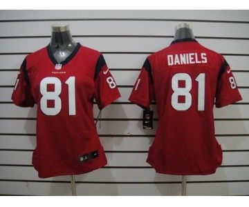nike women nfl jerseys houston texans #81 daniels red[nike]