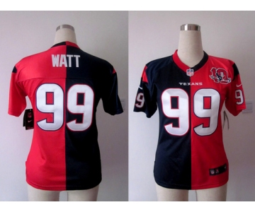 nike women nfl jerseys houston texans #99 watt blue-red[Elite split 10th patch]
