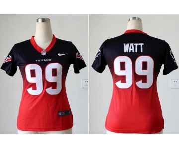 nike women nfl jerseys houston texans #99 watt blue-red[nike drift fashion][second version]