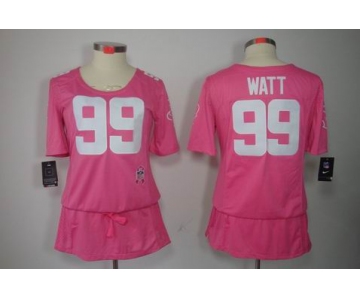 nike women nfl jerseys houston texans #99 watt pink[breast cancer awareness]