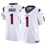 Youth Houston Texans #1 Stefon Diggs White 2024 F.U.S.E Vapor Untouchable Limited Stitched Football Jersey