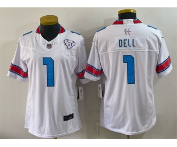 Youth Houston Texans #1 Tank Dell White 2026 F.U.S.E. Rivalries Collection Limited Stitched Football Jersey