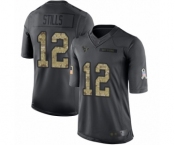 Youth Houston Texans #12 Kenny Stills Limited Black 2016 Salute to Service Football Jersey
