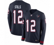 Youth Houston Texans #12 Kenny Stills Limited Navy Blue Therma Long Sleeve Football Jersey