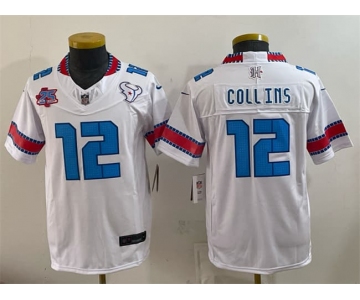 Youth Houston Texans #12 Nico Collins White 2026 25th Anniversary Patch F.U.S.E. Rivalries Collection Limited Stitched Football Jersey