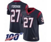 Youth Houston Texans #27 D'Onta Foreman Navy Blue Team Color Vapor Untouchable Limited Player 100th Season Football Jersey