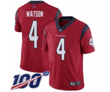 Youth Houston Texans #4 Deshaun Watson Red Alternate Vapor Untouchable Limited Player 100th Season Football Jersey
