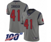 Youth Houston Texans #41 Zach Cunningham Limited Gray Inverted Legend 100th Season Football Jersey