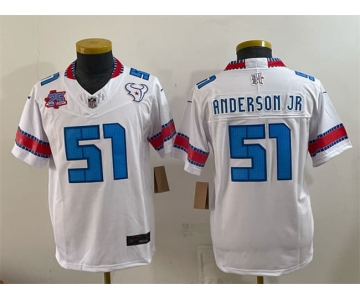 Youth Houston Texans #51 Will Anderson Jr. 2026 25th Anniversary Patch F.U.S.E. Rivalries Collection Limited Stitched Football Jersey