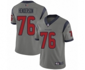 Youth Houston Texans #76 Seantrel Henderson Limited Gray Inverted Legend Football Jersey