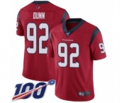 Youth Houston Texans #92 Brandon Dunn Red Alternate Vapor Untouchable Limited Player 100th Season Football Jersey