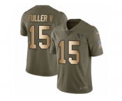 Youth Nike Houston Texans #15 Will Fuller V Limited Olive Gold 2017 Salute to Service NFL Jersey
