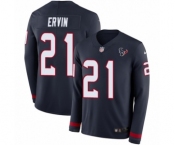 Youth Nike Houston Texans #21 Tyler Ervin Limited Navy Blue Therma Long Sleeve NFL Jersey