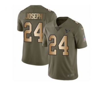 Youth Nike Houston Texans #24 Johnathan Joseph Limited Olive Gold 2017 Salute to Service NFL Jersey
