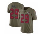 Youth Nike Houston Texans #29 Andre Hal Limited Olive 2017 Salute to Service NFL Jersey