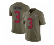 Youth Nike Houston Texans #3 Tom Savage Limited Olive 2017 Salute to Service NFL Jersey