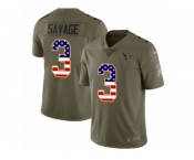 Youth Nike Houston Texans #3 Tom Savage Limited Olive USA Flag 2017 Salute to Service NFL Jersey