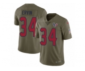 Youth Nike Houston Texans #34 Tyler Ervin Limited Olive 2017 Salute to Service NFL Jersey