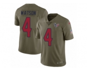 Youth Nike Houston Texans #4 Deshaun Watson Limited Olive 2017 Salute to Service NFL Jersey