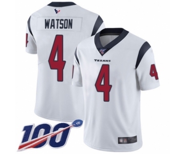 Youth Nike Houston Texans #4 Deshaun Watson White Vapor Untouchable Limited Player 100th Season NFL Jersey