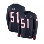 Youth Nike Houston Texans #51 Dylan Cole Limited Navy Blue Therma Long Sleeve NFL Jersey