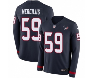 Youth Nike Houston Texans #59 Whitney Mercilus Limited Navy Blue Therma Long Sleeve NFL Jersey