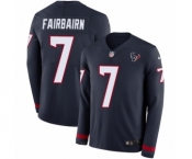 Youth Nike Houston Texans #7 Ka'imi Fairbairn Limited Navy Blue Therma Long Sleeve NFL Jersey