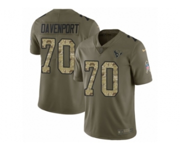 Youth Nike Houston Texans #70 Julien Davenport Limited Olive Camo 2017 Salute to Service NFL Jersey