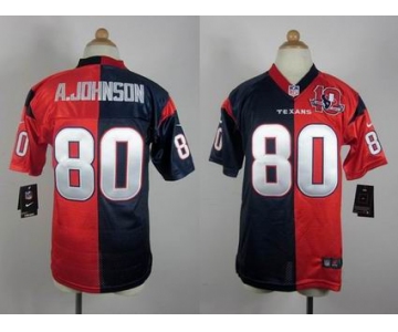 nike youth nfl jerseys houston texans #80 a.johnson blue-red[Elite split 10th patch]