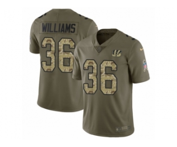 Men Nike Cincinnati Bengals #36 Shawn Williams Limited Olive Camo 2017 Salute to Service NFL Jersey