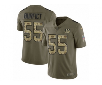Men Nike Cincinnati Bengals #55 Vontaze Burfict Limited Olive Camo 2017 Salute to Service NFL Jersey