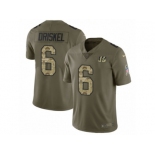 Men Nike Cincinnati Bengals #6 Jeff Driskel Limited Olive Camo 2017 Salute to Service NFL Jersey