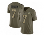 Men Nike Cincinnati Bengals #7 Boomer Esiason Limited Olive Camo 2017 Salute to Service NFL Jersey
