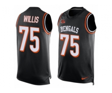 Men Nike Cincinnati Bengals #75 Jordan Willis Limited Black Player Name & Number Tank Top NFL Jersey