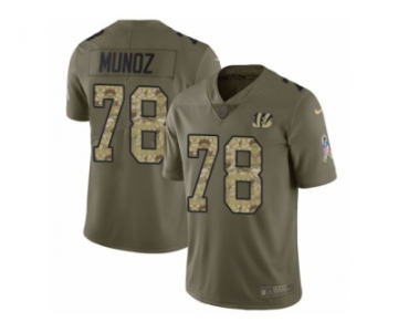 Men Nike Cincinnati Bengals #78 Anthony Munoz Limited Olive Camo 2017 Salute to Service NFL Jersey