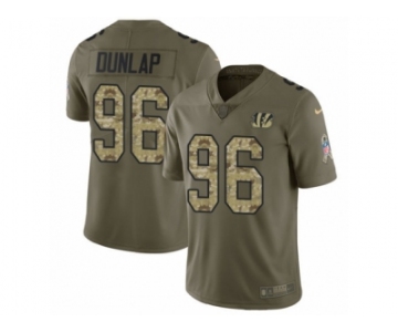 Men Nike Cincinnati Bengals #96 Carlos Dunlap Limited Olive Camo 2017 Salute to Service NFL Jersey