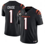 Men's Cincinnati Bengals #1 Ja'Marr Chase Black 2026 F.U.S.E. 2-Star C Patch Vapor Untouchable Limited Football Stitched Jersey Men's Cincinnati Bengals #1 Ja'Marr Chase Black 2026 F.U.S.E. 2-Star C Patch Vapor Untouchable Limited Football Stitched Jersey