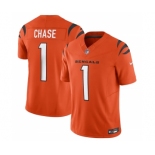 Men's Cincinnati Bengals #1 Ja'Marr Chase Orange 2023 F.U.S.E. Vapor Untouchable Limited Stitched Jersey