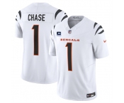 Men's Cincinnati Bengals #1 Ja'Marr Chase White 2025 F.U.S.E. With 1-Star C Patch Vapor Untouchable Limited Stitched Football Jersey