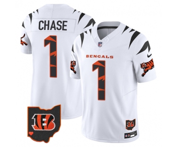 Men's Cincinnati Bengals #1 Ja'Marr Chase White Limited F.U.S.E. Special Vapor Untouchable Limited Stitched Football Jersey