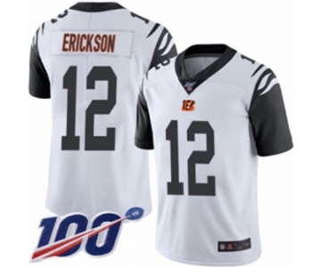 Men's Cincinnati Bengals #12 Alex Erickson Limited White Rush Vapor Untouchable 100th Season Football Jersey