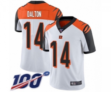 Men's Cincinnati Bengals #14 Andy Dalton White Vapor Untouchable Limited Player 100th Season Football Jersey