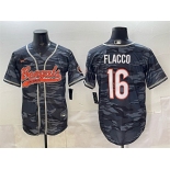 Men's Cincinnati Bengals #16 Joe Flacco Grey Camo With Patch Cool Base Stitched Baseball Jersey Men's Cincinnati Bengals #16 Joe Flacco Grey Camo With Patch Cool Base Stitched Baseball Jersey