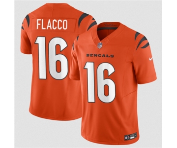 Men's Cincinnati Bengals #16 Joe Flacco Orange 2025 F.U.S.E. Vapor Untouchable Limited Football Stitched Jersey